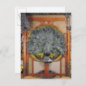 Ein Pfau aus der Zentrale eines Wandgemäldes Postkarte (Vorne/Hinten)