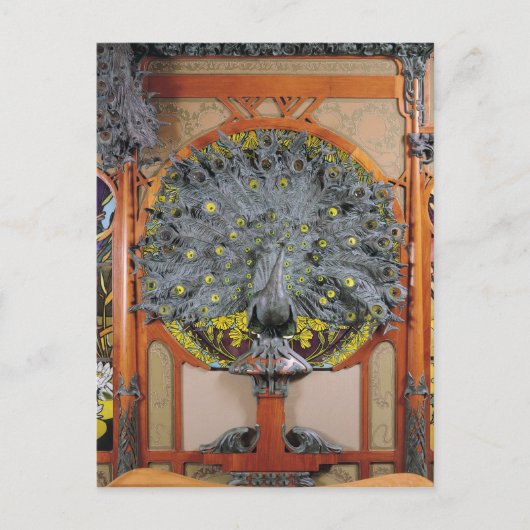 Ein Pfau aus der Zentrale eines Wandgemäldes Postkarte (Vorderseite)