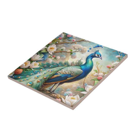 Ein Pfau Fliese (Seite)