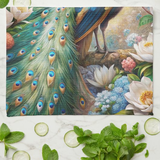 Ein Pfau Geschirrtuch (Gefaltet)
