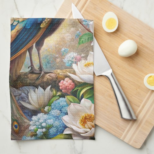 Ein Pfau Geschirrtuch (Viertel Falte)