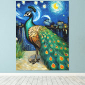 Ein Pfau in der frühen Nacht Leinwanddruck (Insitu (Holzboden))