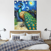 Ein Pfau in der frühen Nacht Leinwanddruck (Insitu (Schlafzimmer))