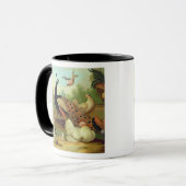 Ein Pfau, Tauben, Hühner und ein Jay in einem Park Tasse (Vorderseite Links)