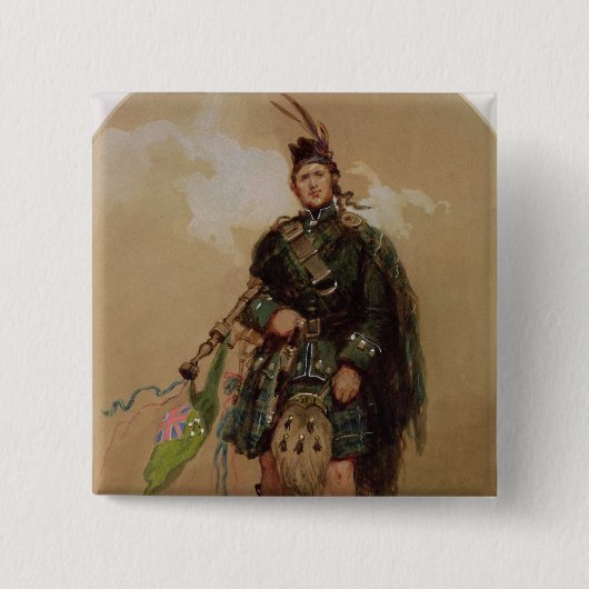 Ein Pfeifer der 79. Hochländer bei Chobham Button (Vorderseite)