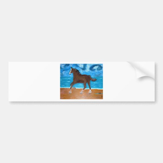 Ein Pferd am Strand Autoaufkleber (Vorne)