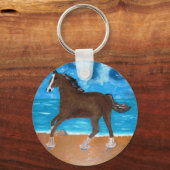 Ein Pferd am Strand Schlüsselanhänger (Vorderseite)