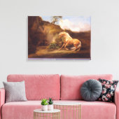 Ein Pferd beängstigt von einem Löwen, c.1790-5 (Öl Leinwanddruck (Insitu (Wohnzimmer))