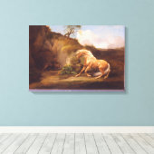 Ein Pferd beängstigt von einem Löwen, c.1790-5 (Öl Leinwanddruck (Insitu (Holzboden))