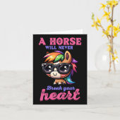 Ein Pferd bricht nie dein Herz, ich bin Reittier H Karte (Gelbe Blume)