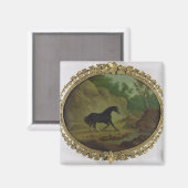 Ein Pferd, das von einer Schlange erschreckt wurde Magnet (Vorderseite/Rückseite)