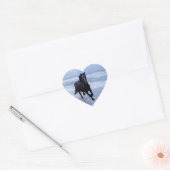 Ein Pferd frei und wild Herz-Aufkleber (Umschlag)