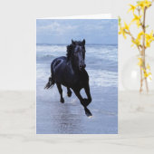 Ein Pferd frei und wild Karte (Gelbe Blume)