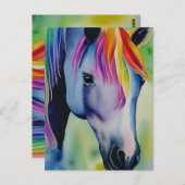 Ein Pferd in lustigen Farben Postkarte (Vorne/Hinten)