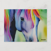Ein Pferd in lustigen Farben Postkarte (Rückseite)