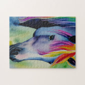Ein Pferd in lustigen Farben Puzzle (Horizontal)