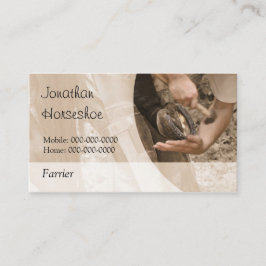 Ein Pferd, mit einer leeren Rückseite beschuhen Visitenkarte