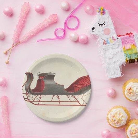 Ein Pferd Open Sleigh - Fred Weiss Pappteller (Party)