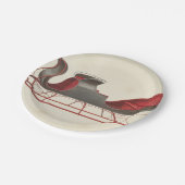 Ein Pferd Open Sleigh - Fred Weiss Pappteller (Schrägansicht)