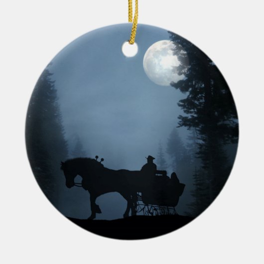 Ein Pferd Open Sleigh Ornament (Vorne)