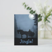 Ein Pferd Open Sleigh Postcard Weihnachten (Stehend Vorderseite)