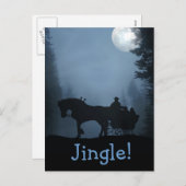 Ein Pferd Open Sleigh Postcard Weihnachten (Vorne/Hinten)