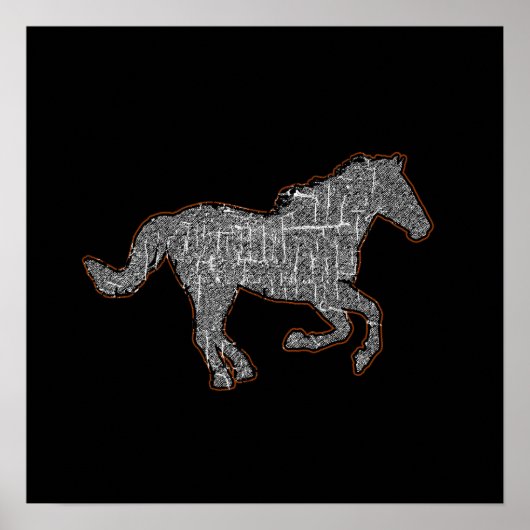 ein Pferd schwarz Poster (Vorne)