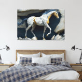 Ein Pferd Stehend auf den Felsen Leinwand drucken (Insitu (Schlafzimmer))