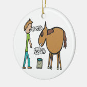 Ein Pferd zum Wasser führen Keramik Ornament (Links)