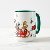 Ein Pferdeoffener Sleigh-PferdeCartoon Tasse (VorderseiteRechts)