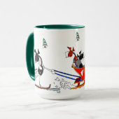 Ein Pferdeoffener Sleigh-PferdeCartoon Tasse (Vorderseite Links)