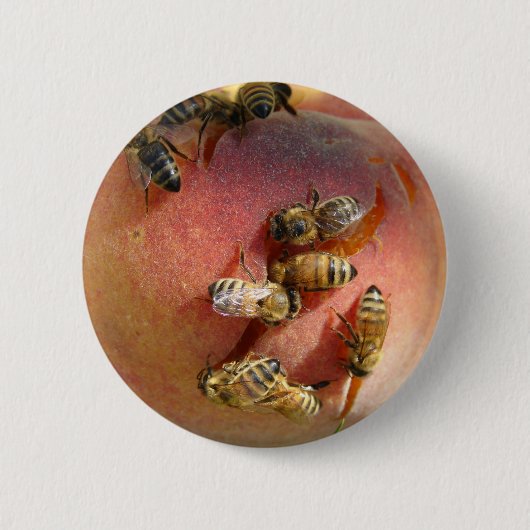 Ein Pfirsich für die Bienen Button (Vorderseite)