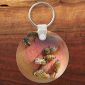 Ein Pfirsich für die Bienen Schlüsselanhänger (Vorderseite)