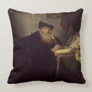 Ein Philosoph, 1635 (Öl auf Platte) Kissen