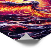 Ein Phönix, der aus feuerfester Asche aufsteigt. Poster (Ecke)