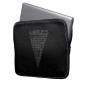 Ein Pi-Slice auf schwarzem Massiv Laptopschutzhülle (Vorderseite Links)