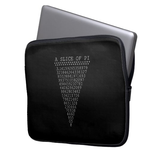 Ein Pi-Slice auf schwarzem Massiv Laptopschutzhülle (Vorderseite Links)