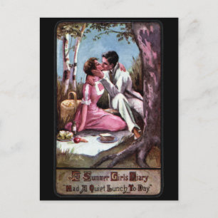 Ein Picnic und ein Kuss Postkarte