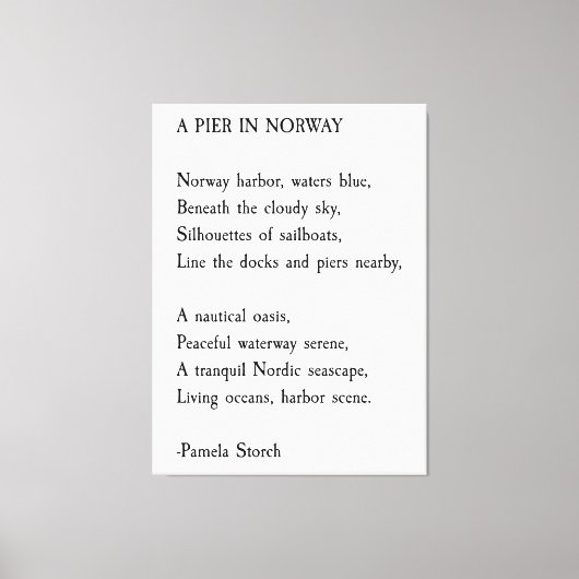 Ein Pier in Noway Gedicht von Pamela Storch Leinwanddruck (Vorderseite)