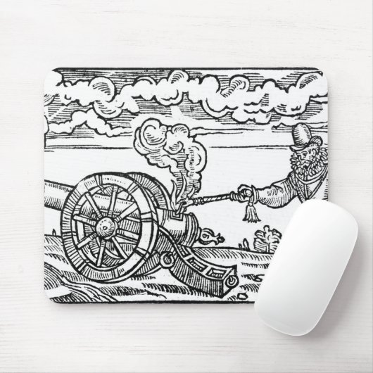 Ein Pikeman, der eine Kanone beleuchtet Mousepad (Mit Mouse)