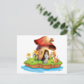 Ein Pilzhaus mit zwei Katzen Postkarte (Stehend Vorderseite)
