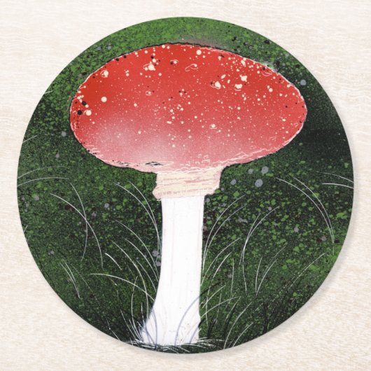 Ein Pilzpilz Runder Pappuntersetzer (Vorderseite)