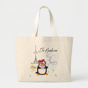 Ein Pinguin in der Pariser Tasche