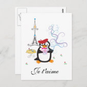 Ein Pinguin in Paris Postcard Postkarte (Vorne/Hinten)