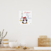 Ein Pinguin in Paris Print Poster (Küche)