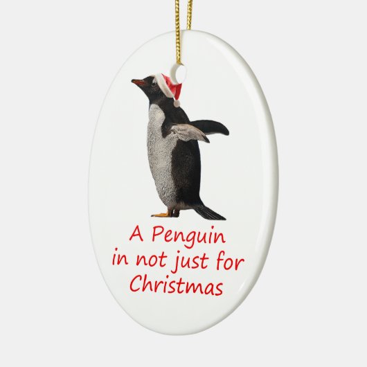 Ein Pinguin ist nicht nur zu Weihnachten Keramikornament (Links)