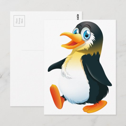 Ein Pinguin Postkarte (Vorne/Hinten)