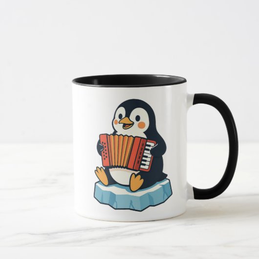 Ein Pinguin spielt Ihnen eine Akkordeonluft. Tasse (Rechts)