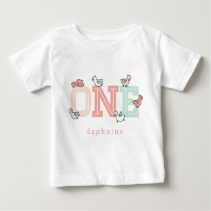 Ein Pink Whimsical Niedlich Girl Baby Ducks Duckli Baby T-shirt