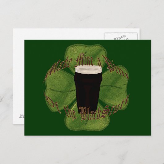 Ein Pint des Schwarzen Stuhls Postkarte (Vorne/Hinten)